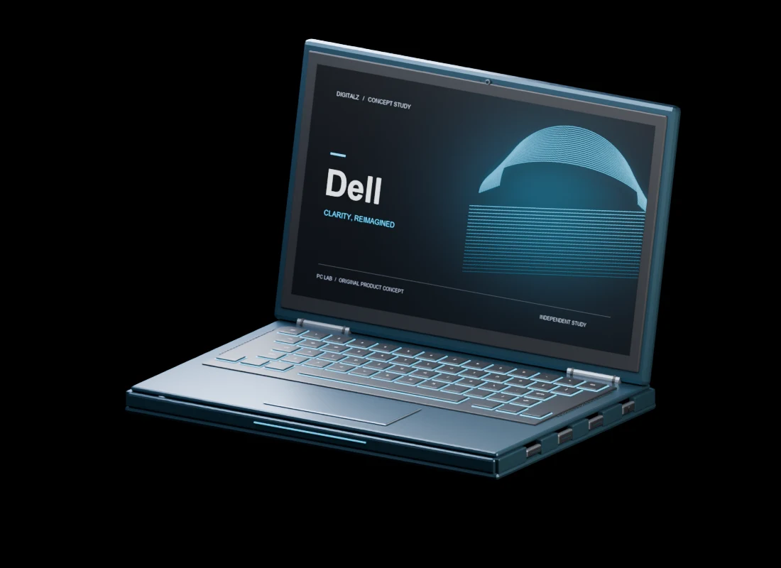 Propuesta independiente para Dell: laptop Digitalz con pantalla petróleo / hielo.